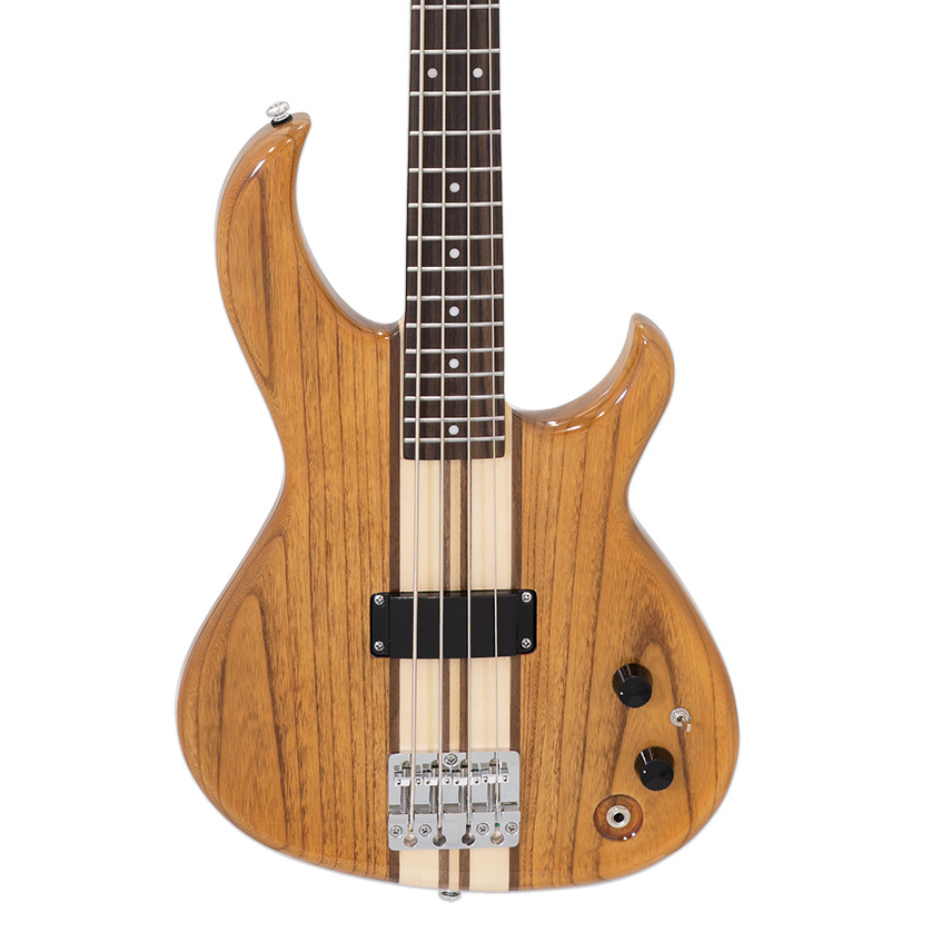 Aria Pro II SB-700 Electric Bass Guitar, Oak Finish (Ash Body, Maple/Walnut Neck) (2024 Reissue)