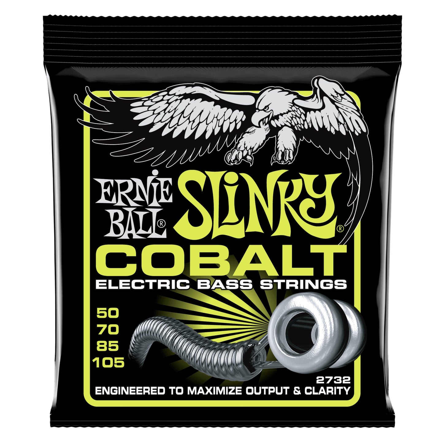 Ernie Ball 2732 Cobalt Regular Slinky Electric Bass Strings, 50-105