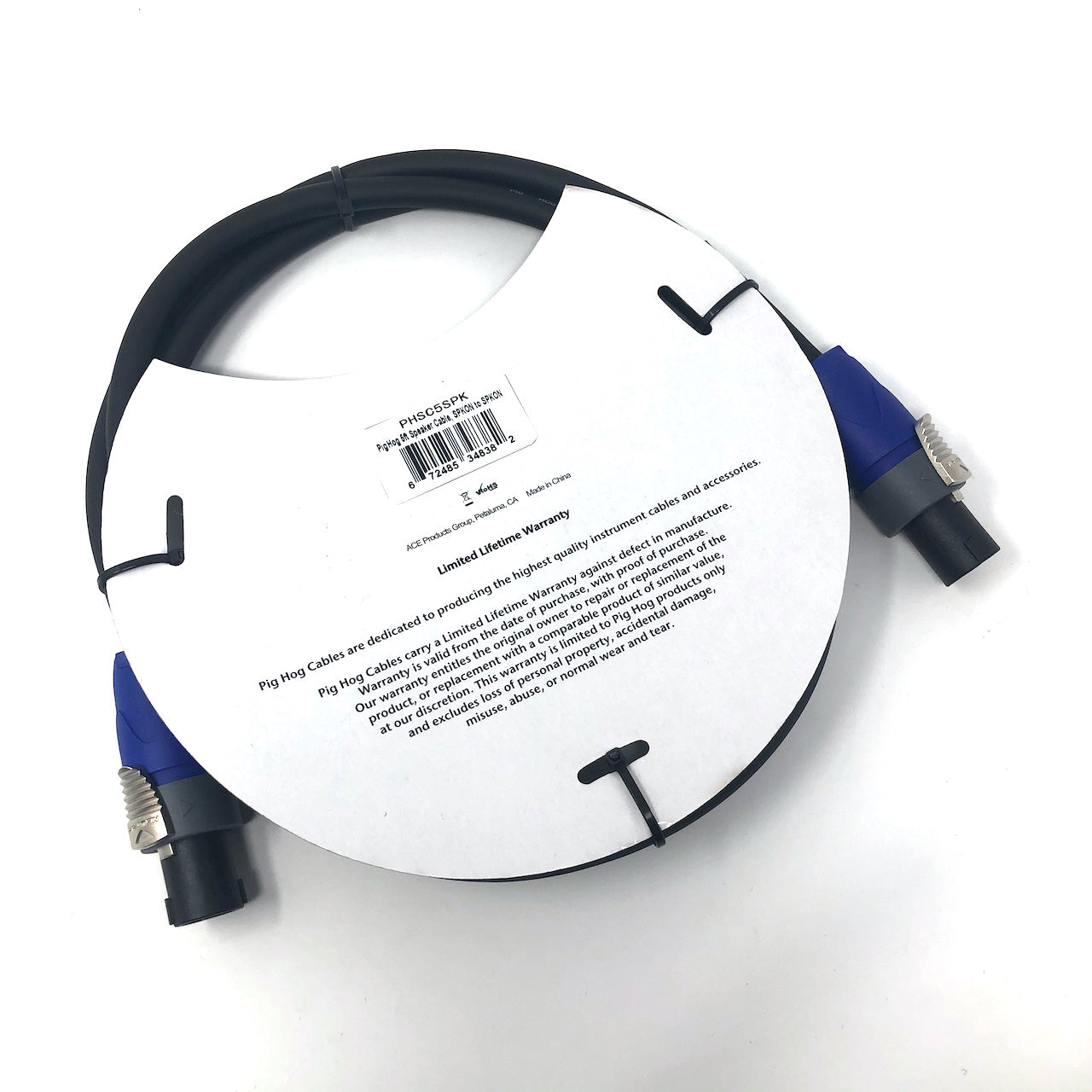 Pig Hog Tour Grade Speaker Cable, 5ft (14 gauge wire), Neutrik Speakon to Speakon, PHSC5SPK
