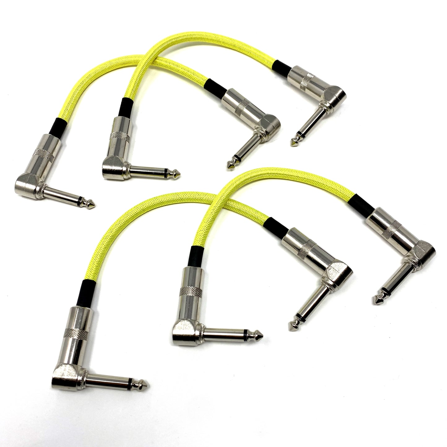 Strukture Hi-Viz Neon Yellow Woven 6" Patch Cables, Set of Four (4)