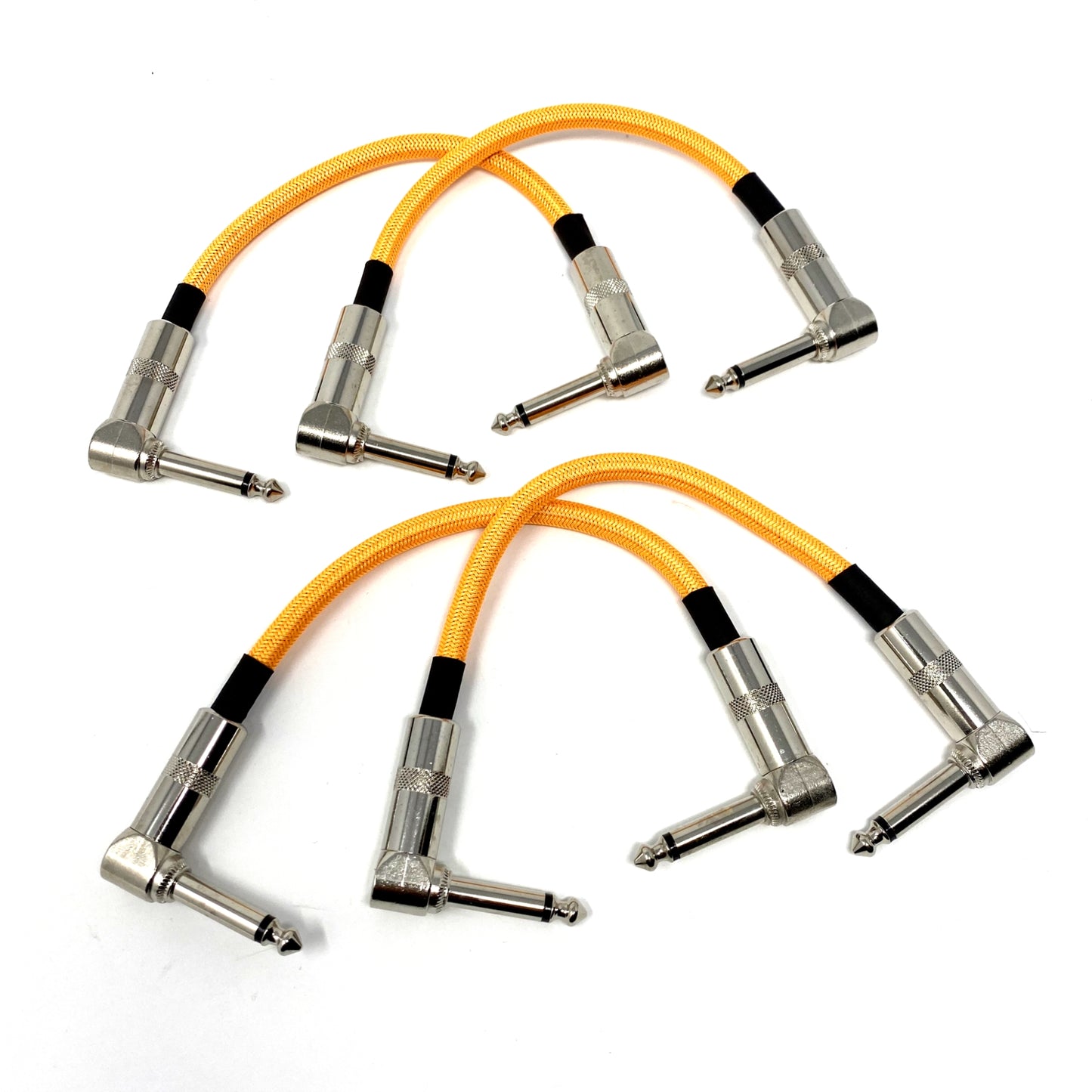 Strukture Hi-Viz Neon Orange Woven 6" Patch Cables, Set of Four (4)