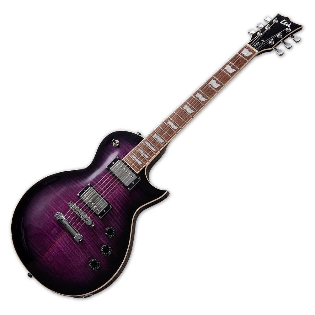 LTD (ESP) EC-256FM Singlecut Guitar, See-Thru Purple Sunburst, Flamed Maple Top, with Hardshell Case