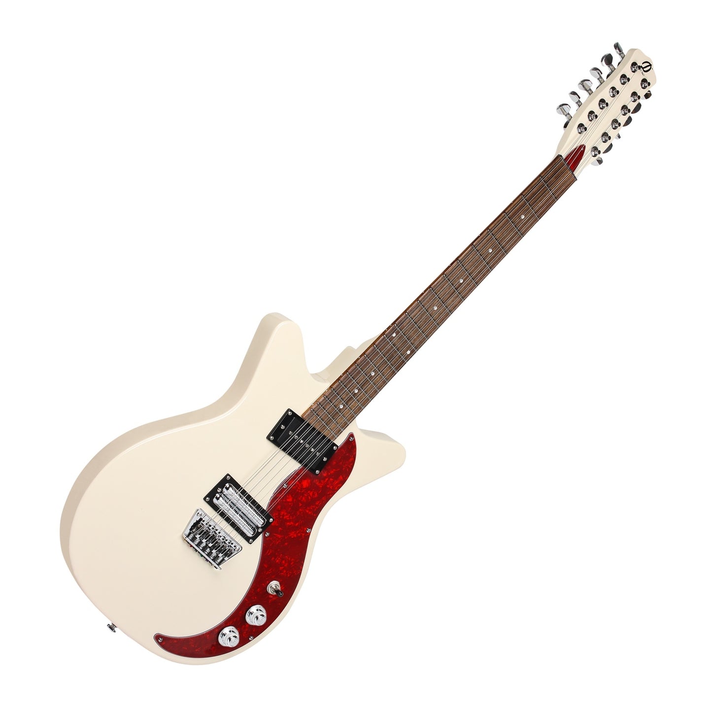 Danelectro 59X12 12-String Electric Guitar, Vintage Cream with Red Pearl Pickguard