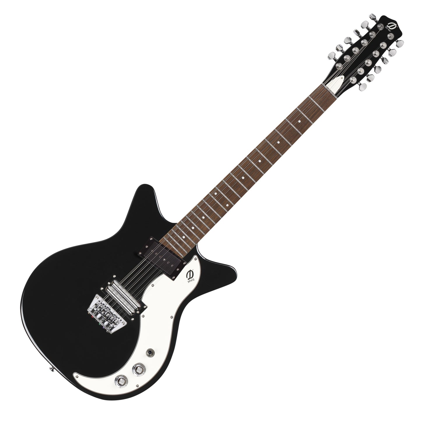 Danelectro 59X12, 12-String, Black with White Pickguard