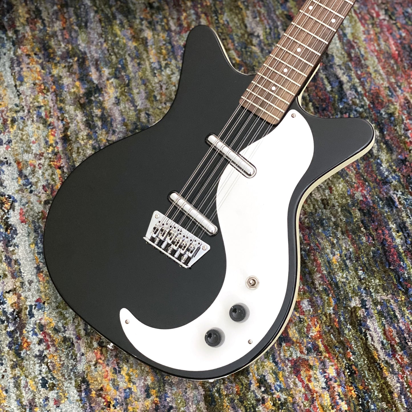 Danelectro 59 Double-Cut 12-String Guitar, Black--The Classic JP-Style Dano with 12!