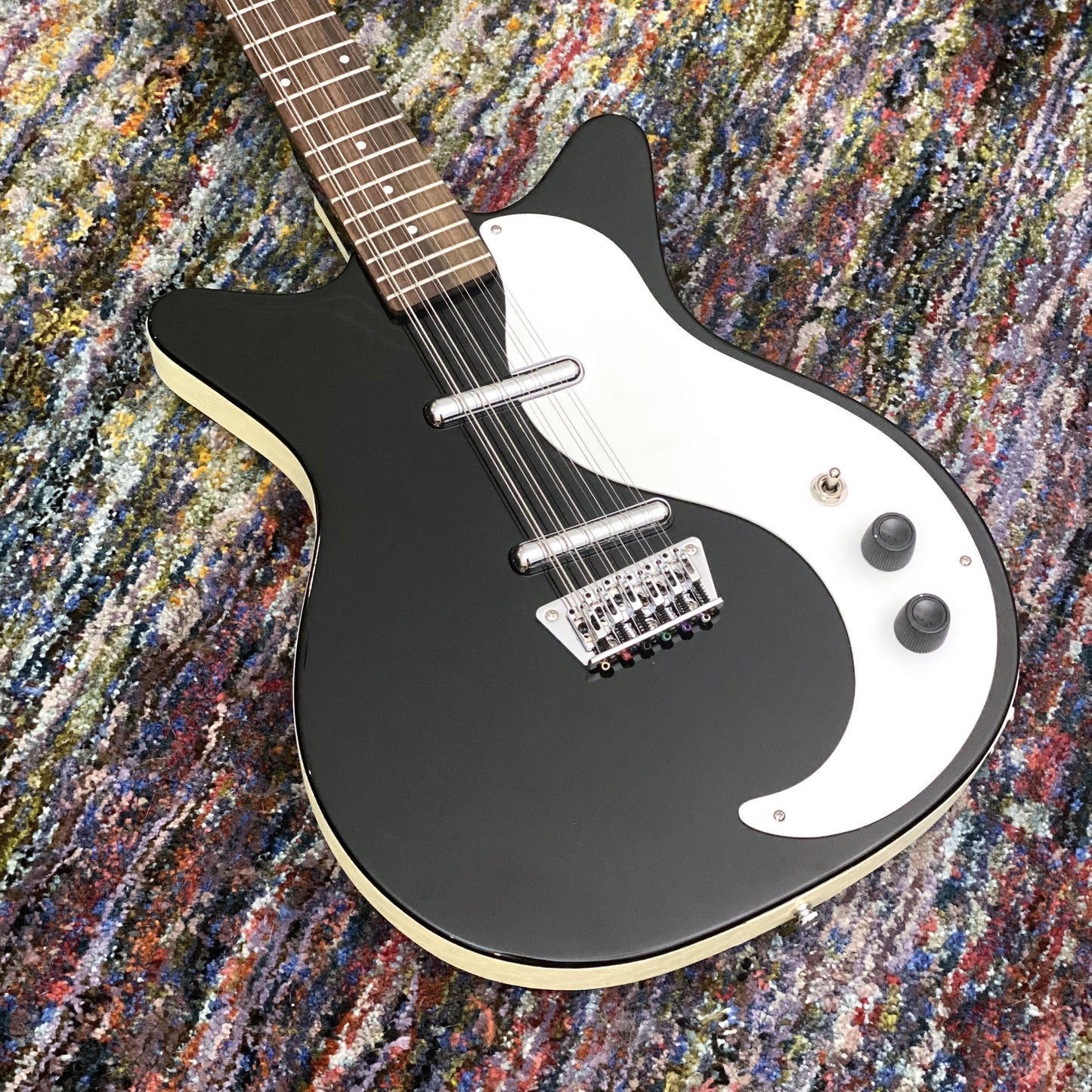 Danelectro 59 Double-Cut 12-String Guitar, Black--The Classic JP-Style Dano with 12!