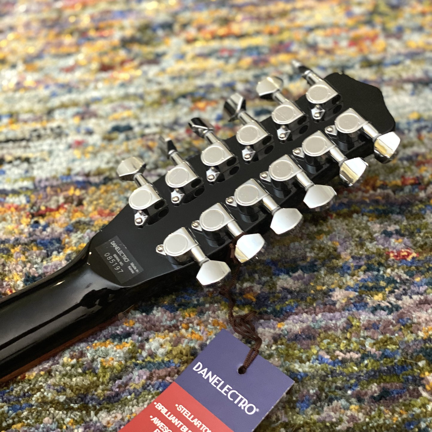 Danelectro 59 Double-Cut 12-String Guitar, Black--The Classic JP-Style Dano with 12!