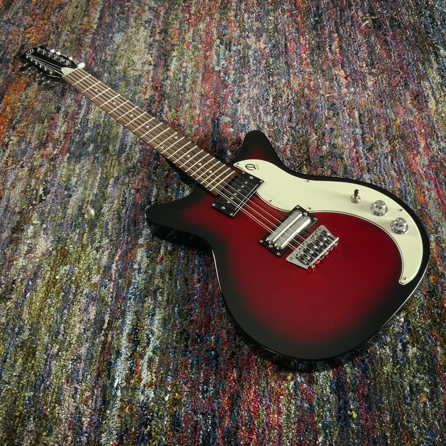 Danelectro 59X12, 12-String, Red Burst with White Pickguard