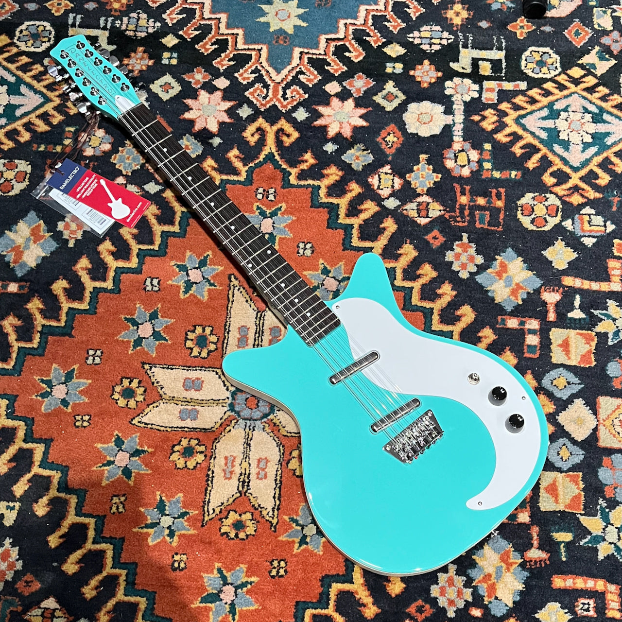 Danelectro 59 Double-Cut 12-String Guitar, Dark Aqua--The Classic JP-Style Dano with 12!