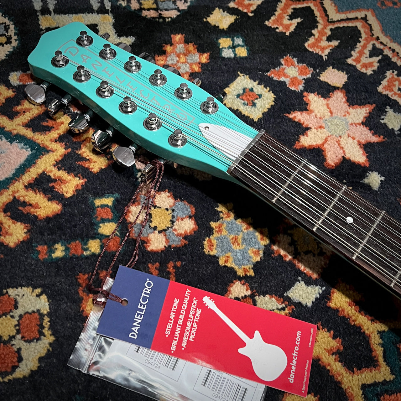Danelectro 59 Double-Cut 12-String Guitar, Dark Aqua--The Classic JP-Style Dano with 12!