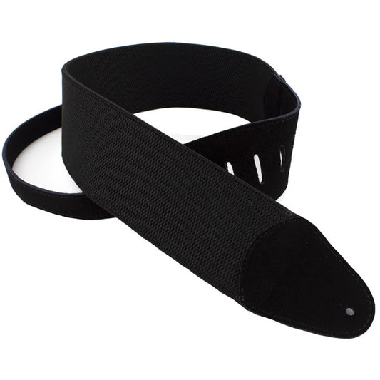Henry Heller 3" Wide Thick Poly Series Flex Bass Strap, Black Lattice Woven with Suede Ends