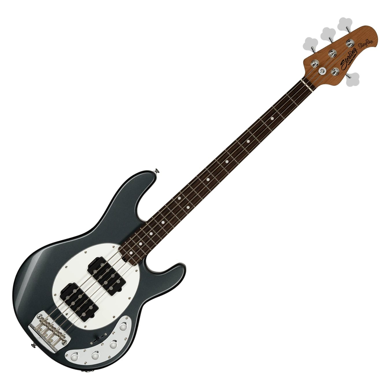 Sterling by Music Man StingRay Ray34 HH 4-String Bass, Charcoal Frost, Roasted Maple Neck (New for 2024)