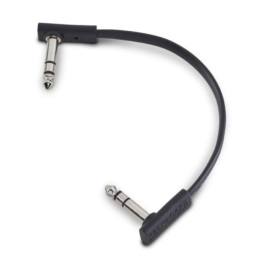 Rockboard Flat Patch TRS Cable, 15 cm / 5.90", Black, low profile, for switch & expression pedals.