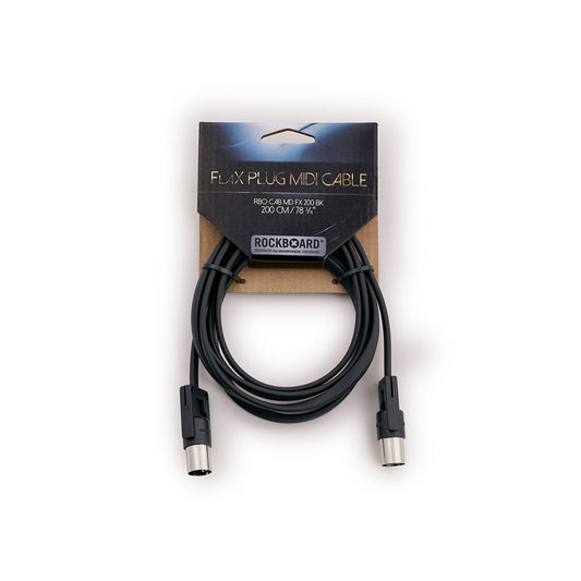 RockBoard FlaX Plug Flat MIDI Cable 200 cm (6 ft), Black