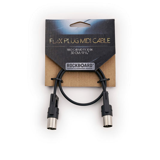 Rockboard FlaX Plug Flat MIDI Cable 30 cm (12 in), Black