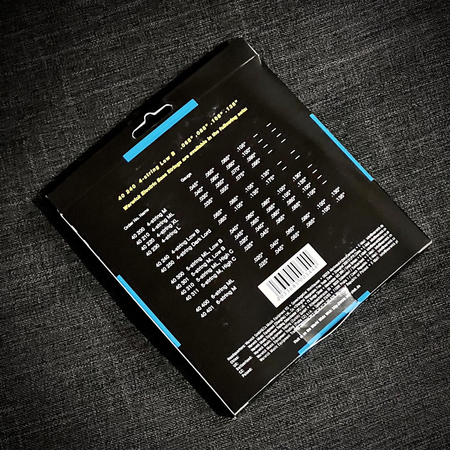 Warwick Black Label Stainless Steel Bass Strings 4-String 40240 LB 4 065/135