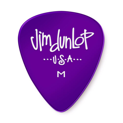Dunlop Gels Purple Medium Picks (12-Pack), Vivid Translucent Polycarbonate