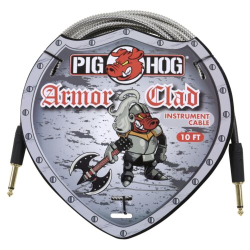 Pig Hog "Armor Clad" Instrument Cable, 10 ft -Vintage Series Industrial Conduit-Style Metal Jacket (PHAC-10)