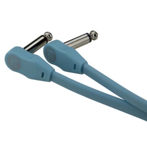 Pig Hog Lil Pigs Low Profile Flat 2-foot Patch Cables, Daphne Blue, 2-Pack