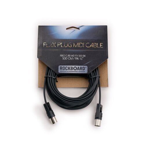 RockBoard FlaX Plug Flat MIDI Cable 500 cm (16 ft), Black