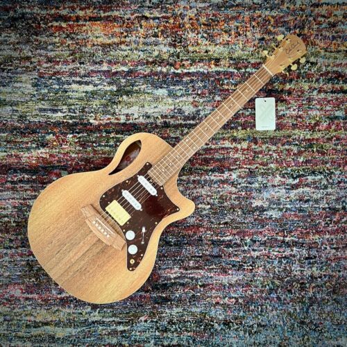 Cole Clark True Hybrid Thinline Acoustic-Electric Guitar, All AA Australian Blackwood, Cutaway, Balanced HSS, Natural
