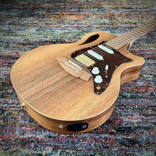 Cole Clark True Hybrid Thinline Acoustic-Electric Guitar, All AA Australian Blackwood, Cutaway, Balanced HSS, Natural