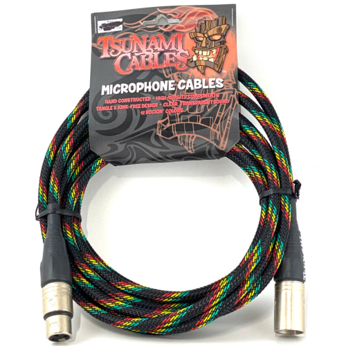 Tsunami Cables 15' Handcrafted Premium Microphone XLR Cable, "Reggae"