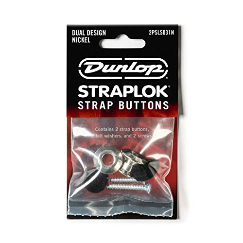 Dunlop 2PSLS031N Straplok Dual Design Strap Button Set, Nickel