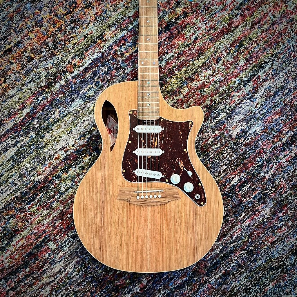 Cole Clark True Hybrid Thinline Acoustic-Electric Guitar, All AA Australian Blackwood, Cutaway, Balanced SSS