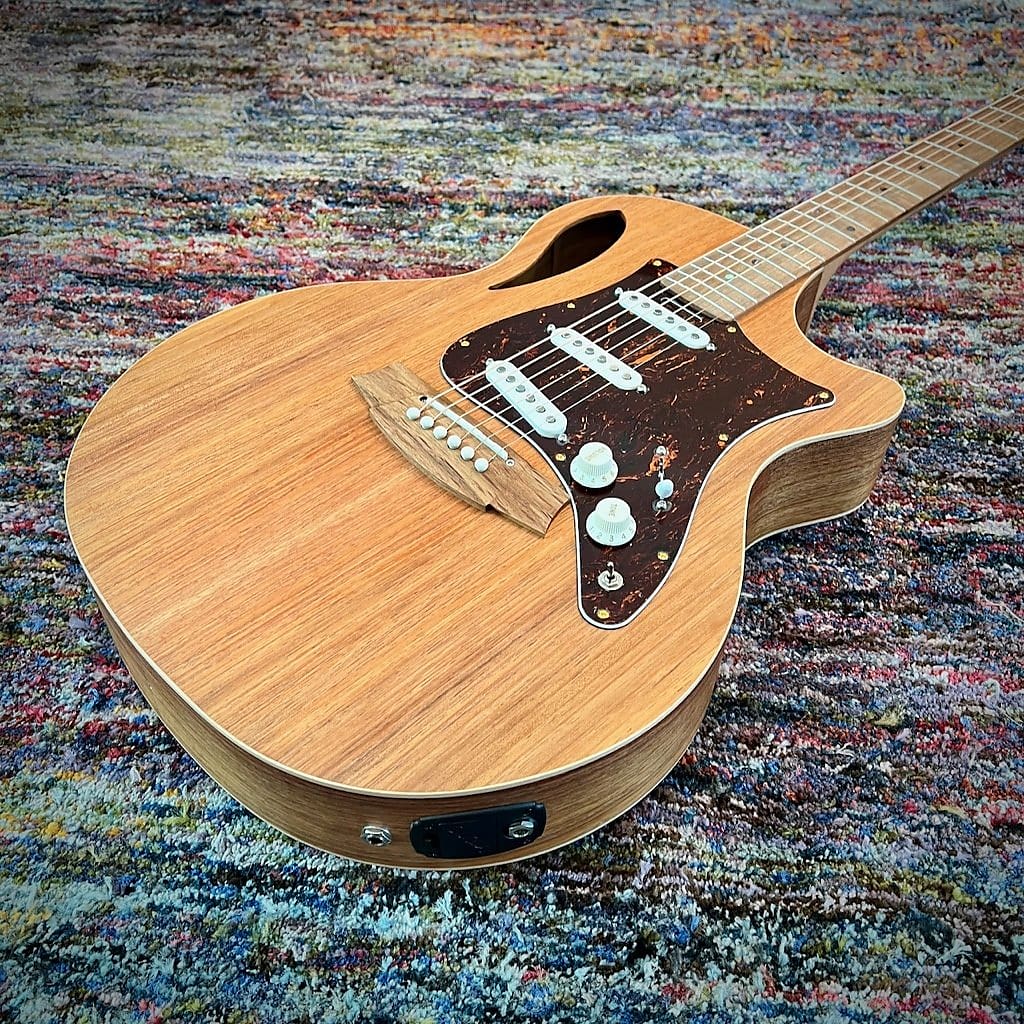 Cole Clark True Hybrid Thinline Acoustic-Electric Guitar, All AA Australian Blackwood, Cutaway, Balanced SSS