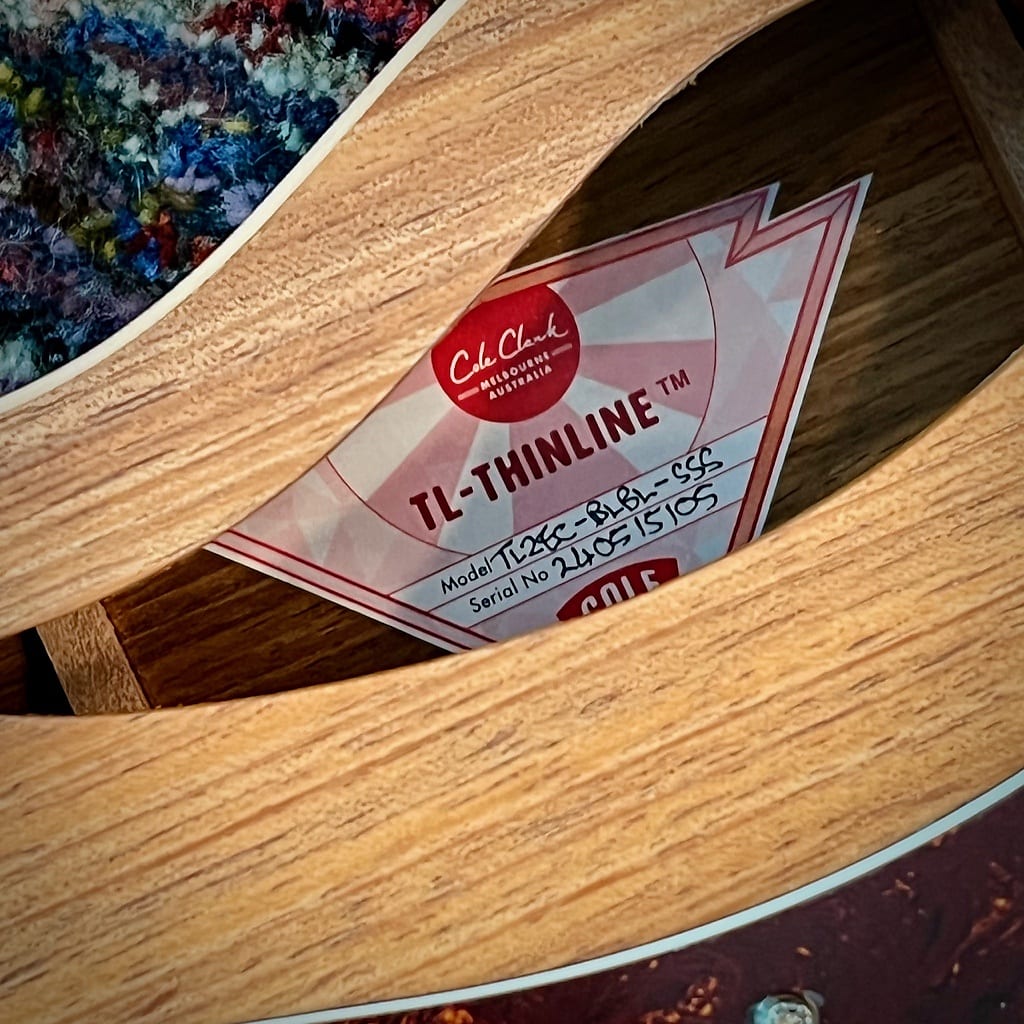 Cole Clark True Hybrid Thinline Acoustic-Electric Guitar, All AA Australian Blackwood, Cutaway, Balanced SSS