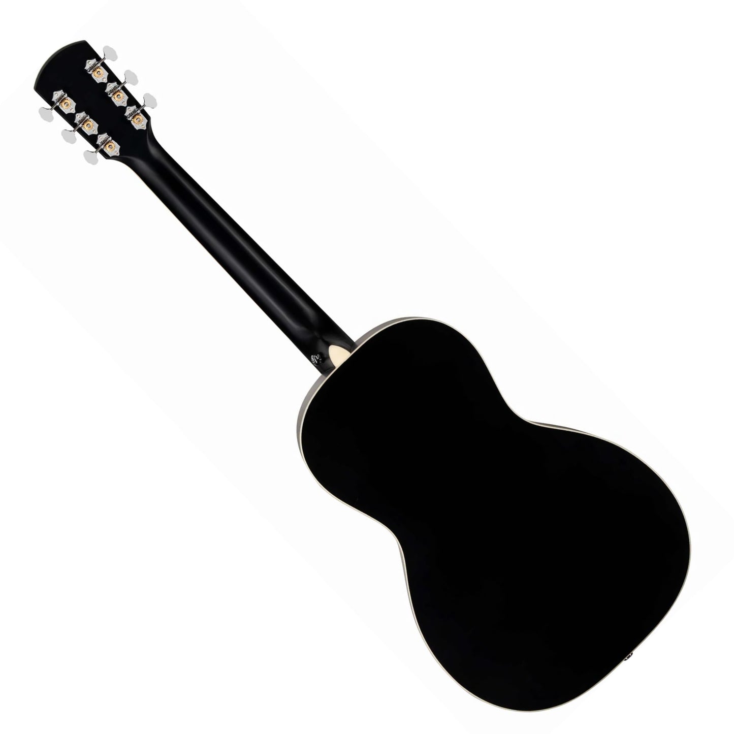 Orangewood Juniper Live Rubber Bridge Parlor Guitar with Rail Pickup, Black