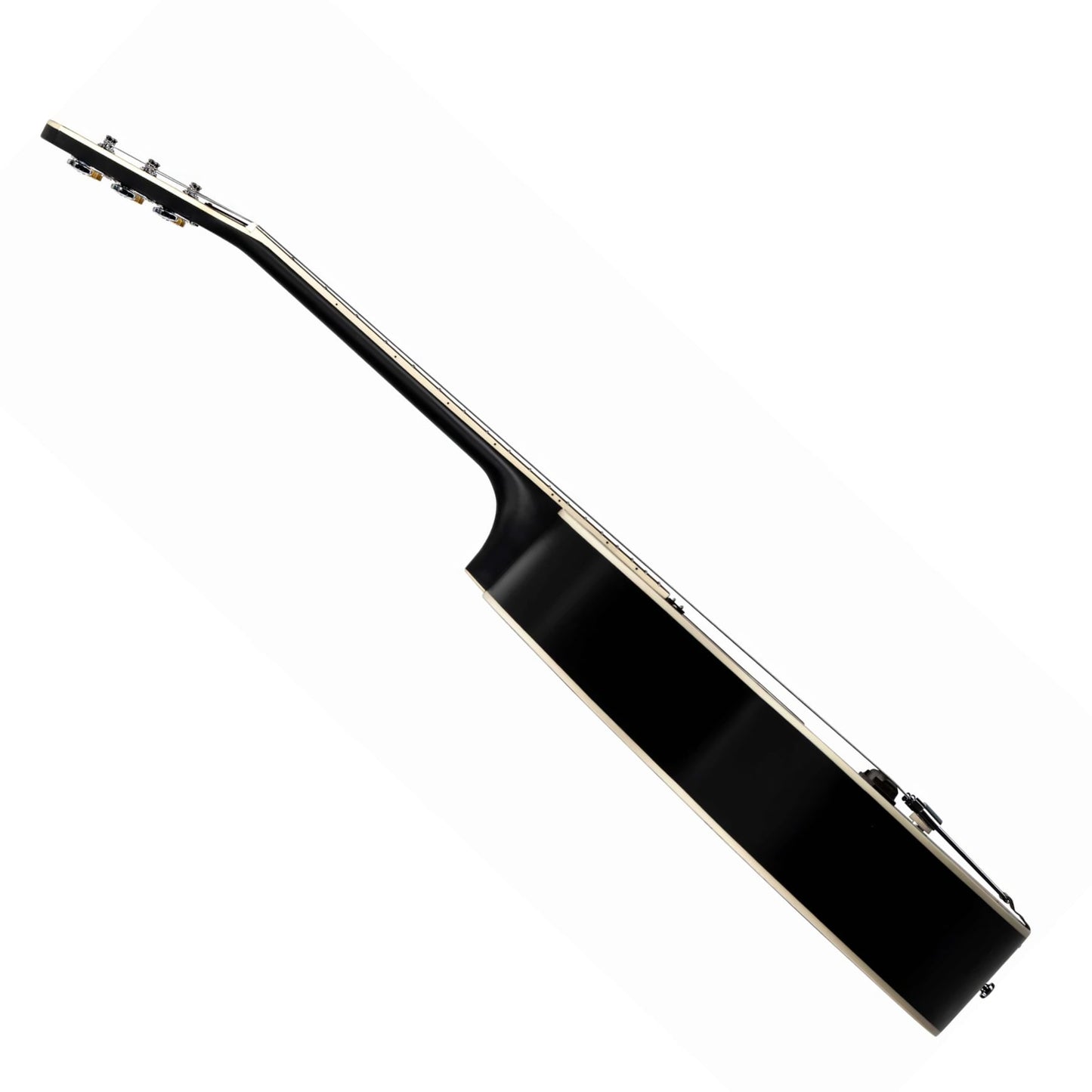 Orangewood Juniper Live Rubber Bridge Parlor Guitar with Rail Pickup, Black