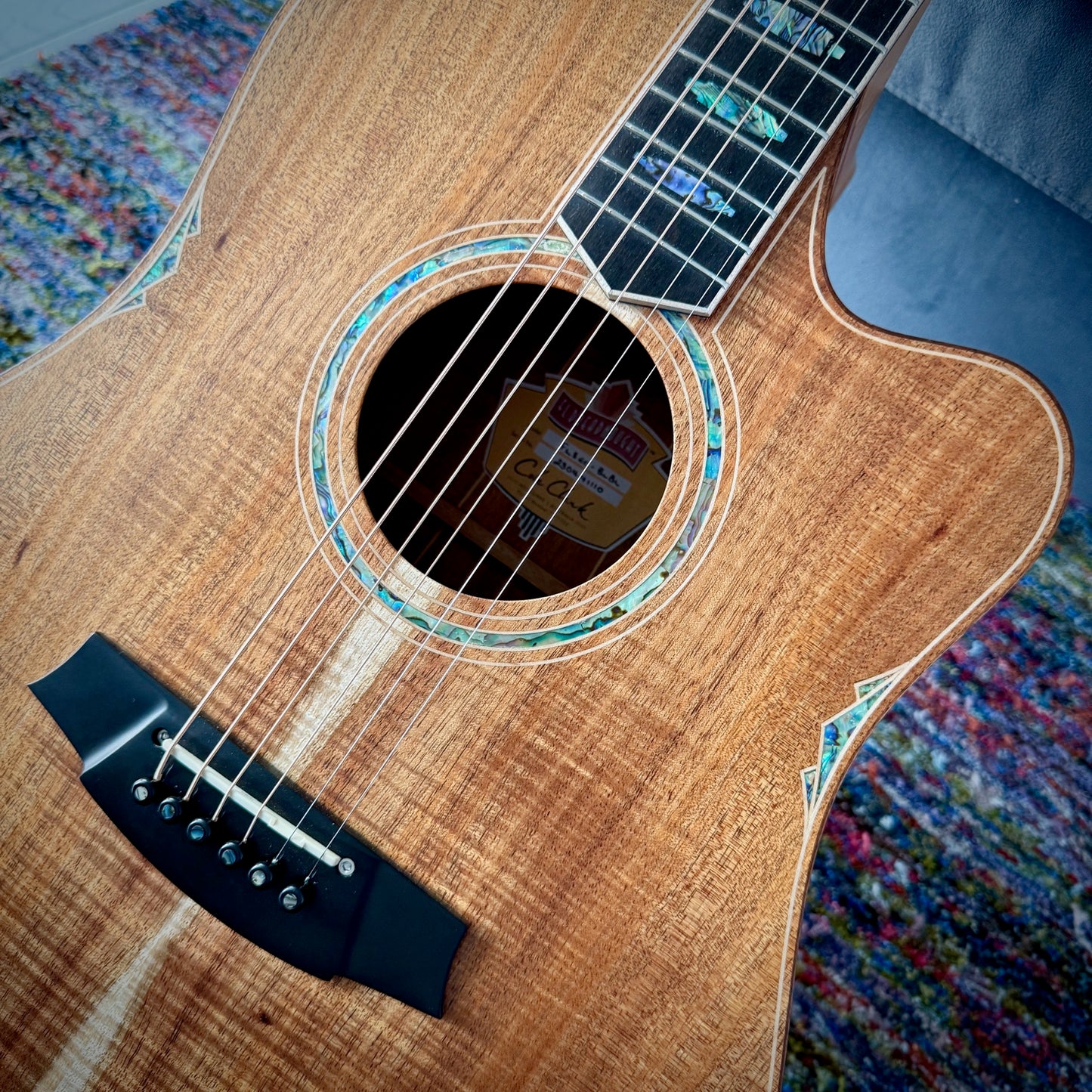 Cole Clark FL3EC-BLBL Acoustic Guitar - FL Dreadnought, AAA Australian Blackwood Top, Back, Sides, Cutaway, Ebony Fretboard and Bridge