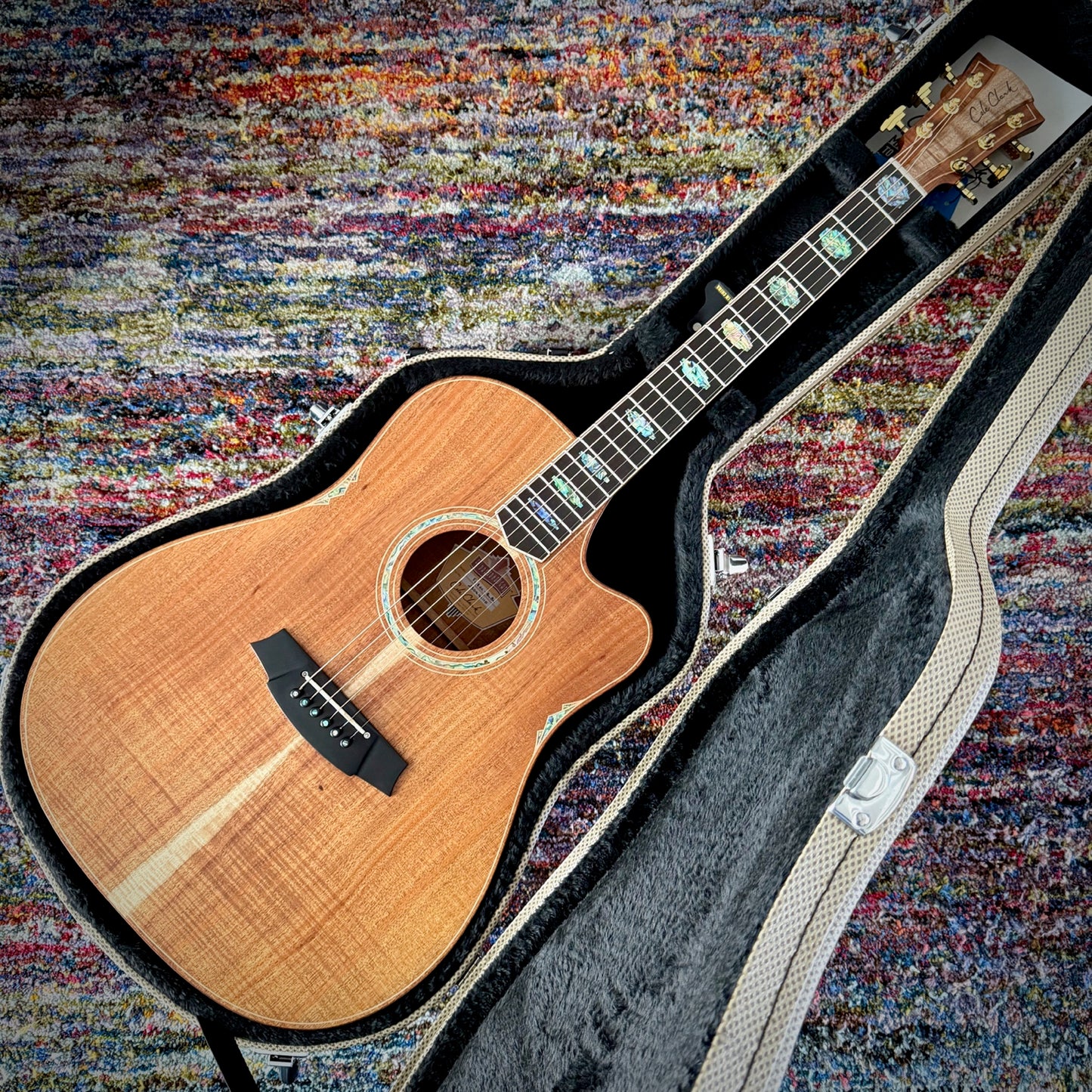 Cole Clark FL3EC-BLBL Acoustic Guitar - FL Dreadnought, AAA Australian Blackwood Top, Back, Sides, Cutaway, Ebony Fretboard and Bridge