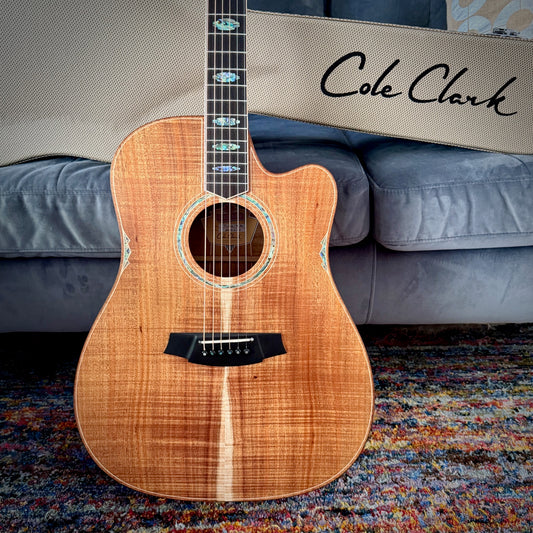 Cole Clark FL3EC-BLBL Acoustic Guitar - FL Dreadnought, AAA Australian Blackwood Top, Back, Sides, Cutaway, Ebony Fretboard and Bridge