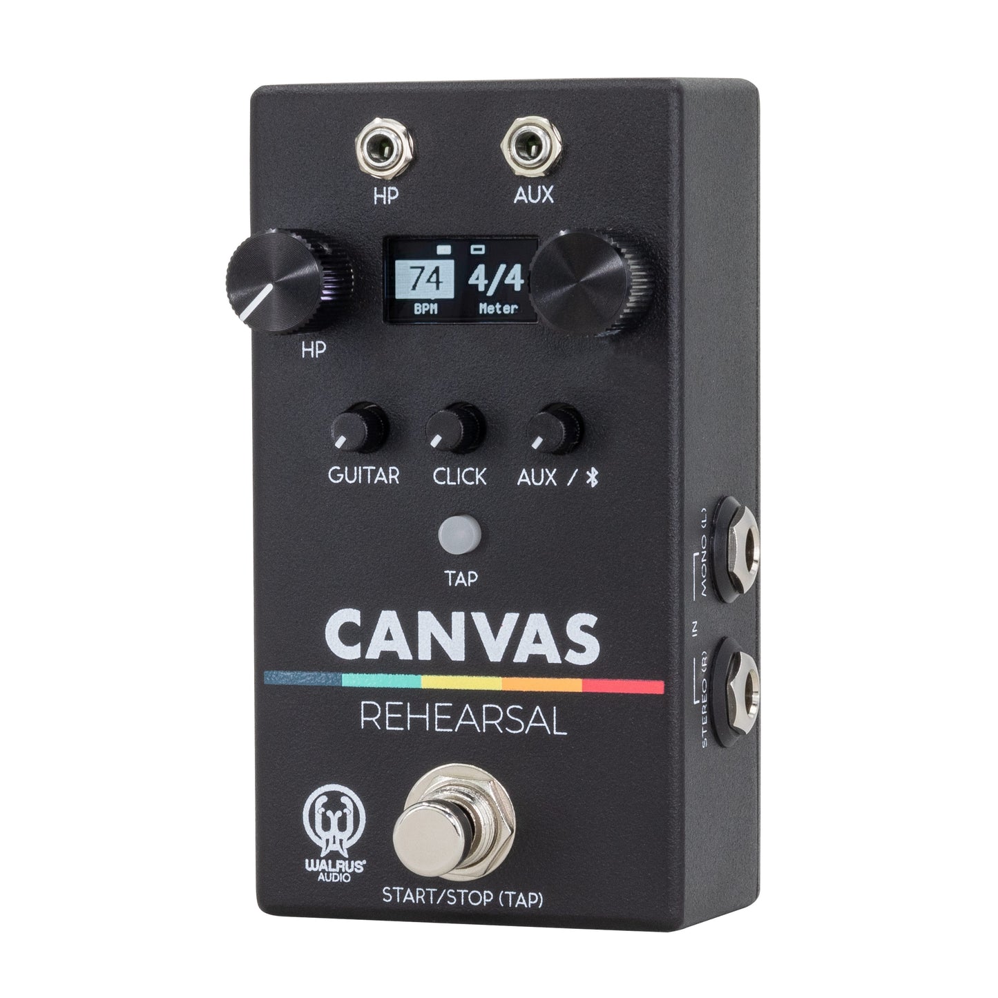 Walrus Audio Canvas Rehearsal Pedal (Stereo Headphone Amp, Metronome, Aux/Bluetooth, Amazing Practice Tool)