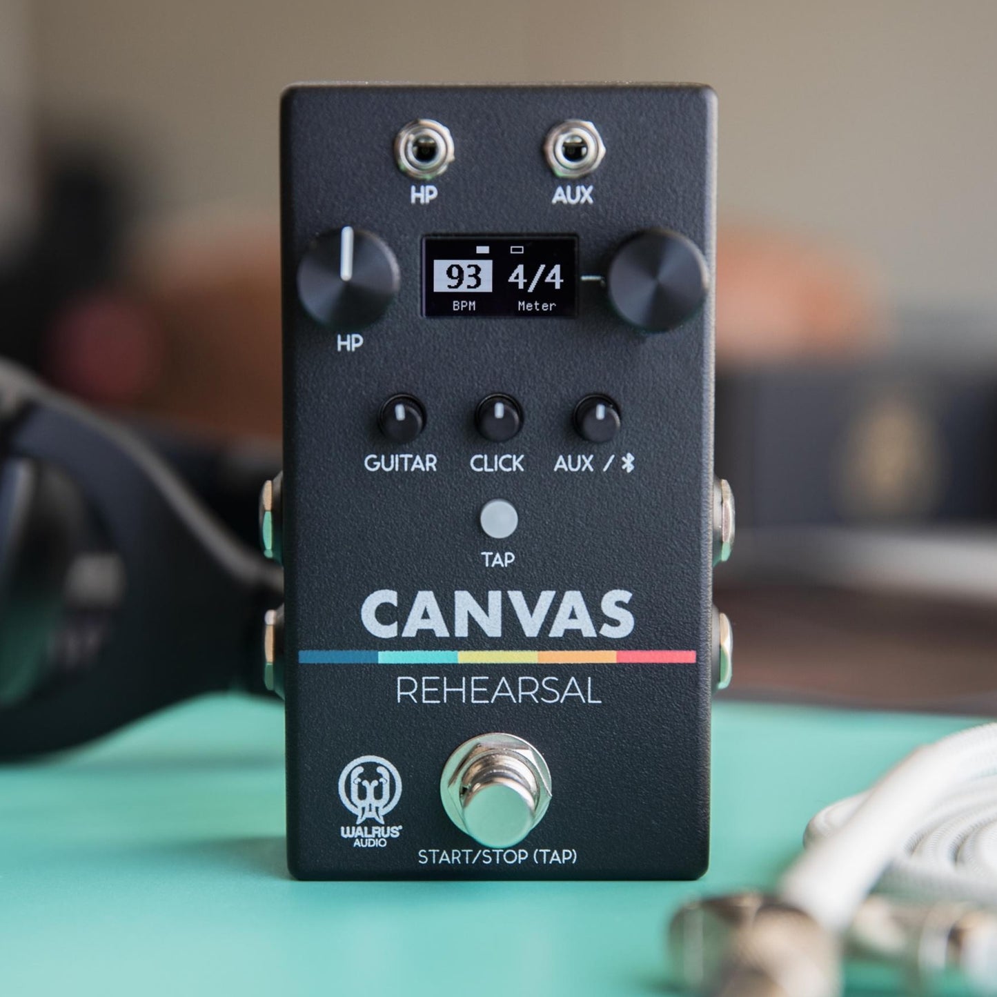 Walrus Audio Canvas Rehearsal Pedal (Stereo Headphone Amp, Metronome, Aux/Bluetooth, Amazing Practice Tool)