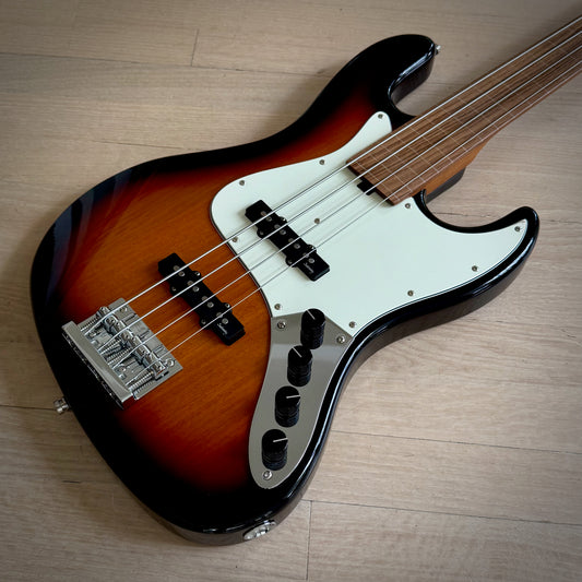 Sadowsky MetroExpress 21-Fret Vintage J/J Bass, Morado Fingerboard, Fretless With Lines, 4-String - Tobacco Sunburst Transparent High Polish (SMX21VJ4 69R OKU F2)