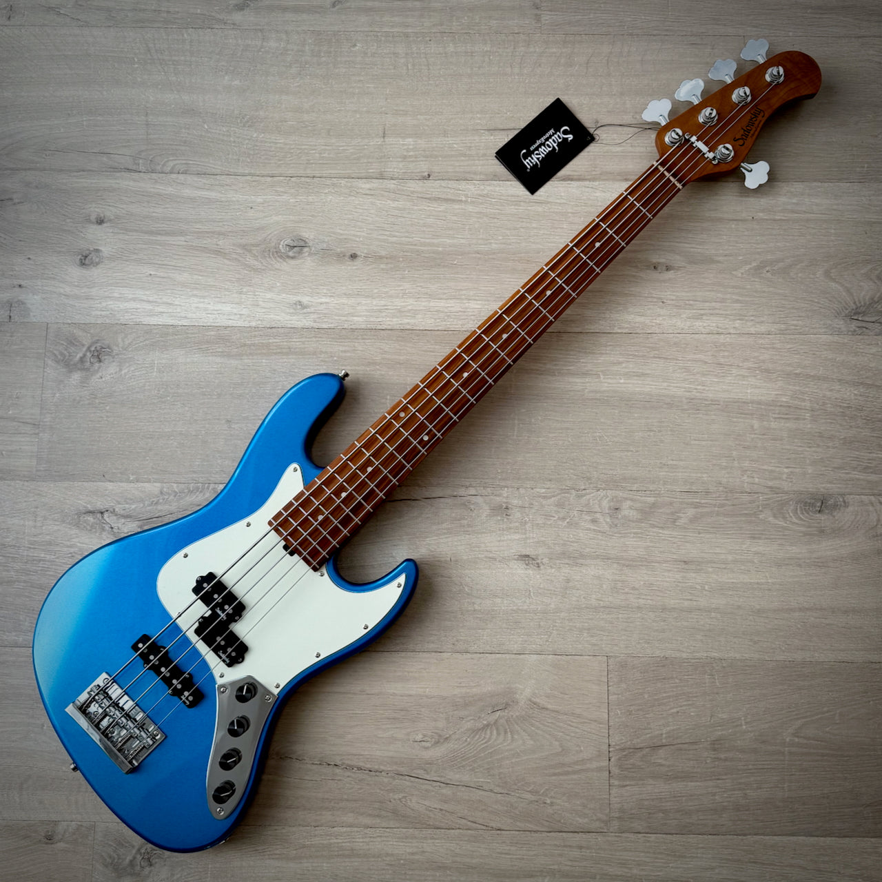 Sadowsky MetroExpress 21-Fret Hybrid P/J Bass, Morado Fingerboard, 5-String - Solid Ocean Blue Metallic High Polish (SMX21HP5 J2R OKU FR)