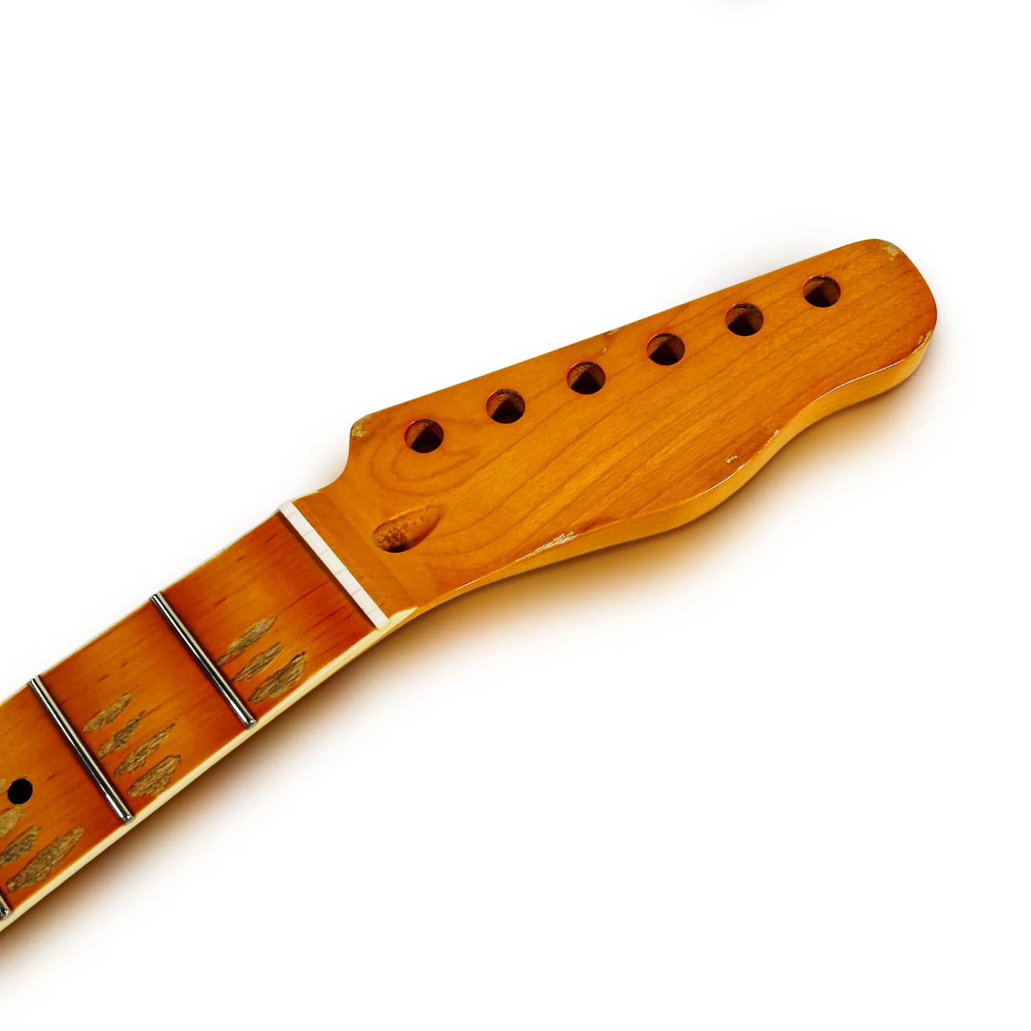 Sonic Angel T-12 Replacement Guitar Neck (Maple, Vintage Amber Finish, Heavy Aged Relic)