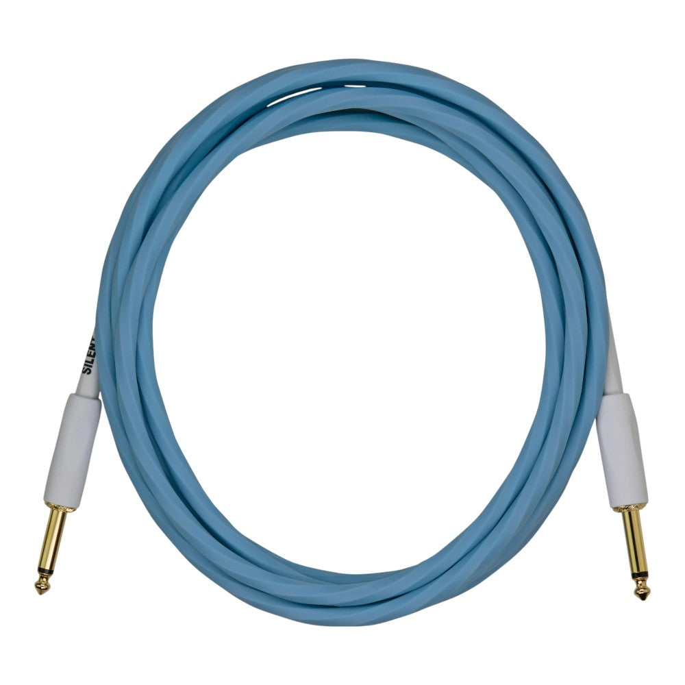 Pig Hog Hex Series Silent Plug Instrument Cable 10-Foot, Daphne Blue