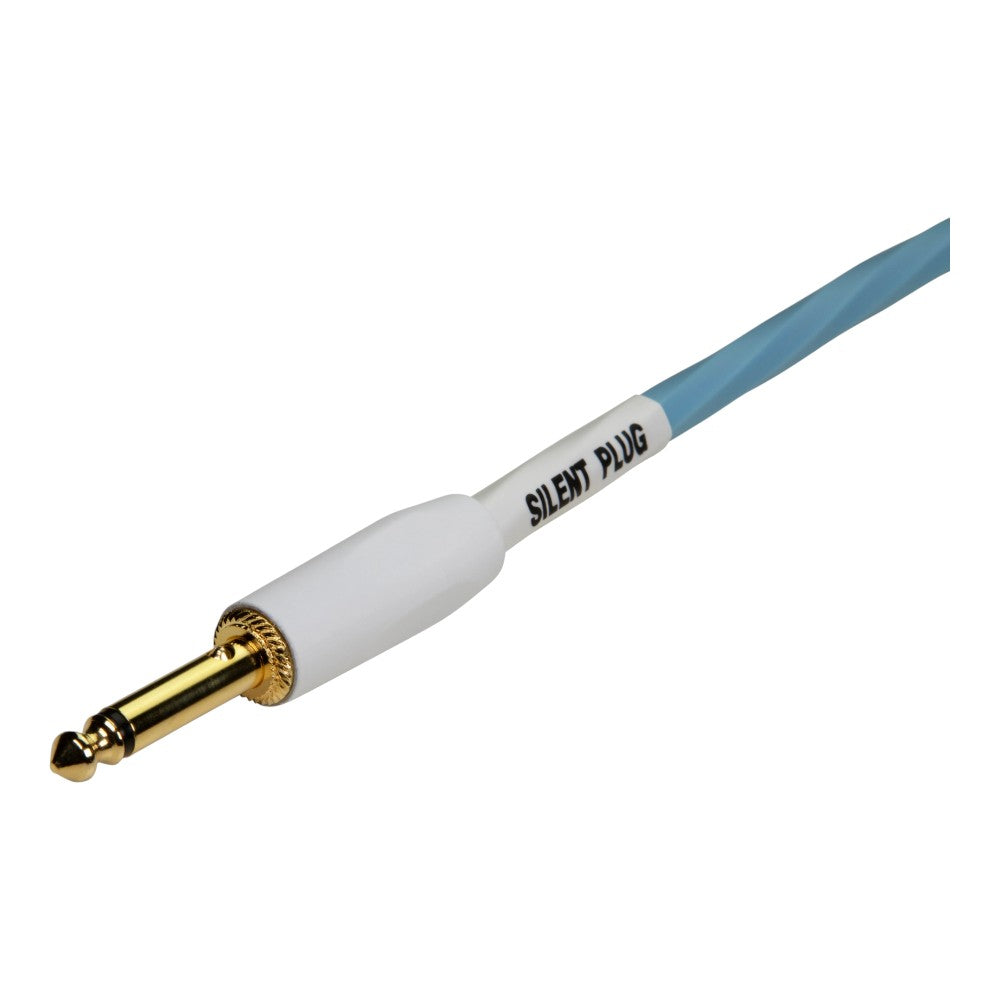 Pig Hog Hex Series Silent Plug Instrument Cable 10-Foot, Daphne Blue