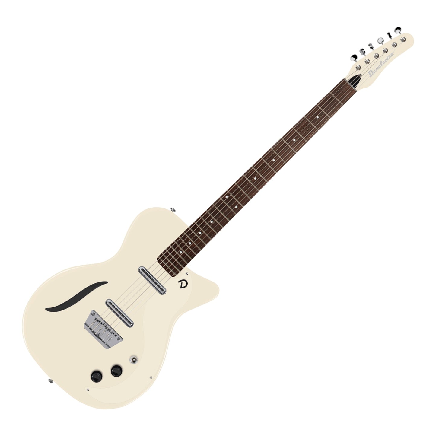 Danelectro 56 Vintage Baritone Electric Guitar, Vintage White