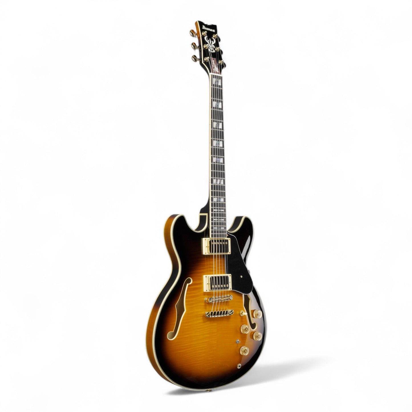 Ibanez JSM10 John Scofield Signature Semi-Hollowbody Guitar with Hardshell Case, Vintage Yellow Sunburst
