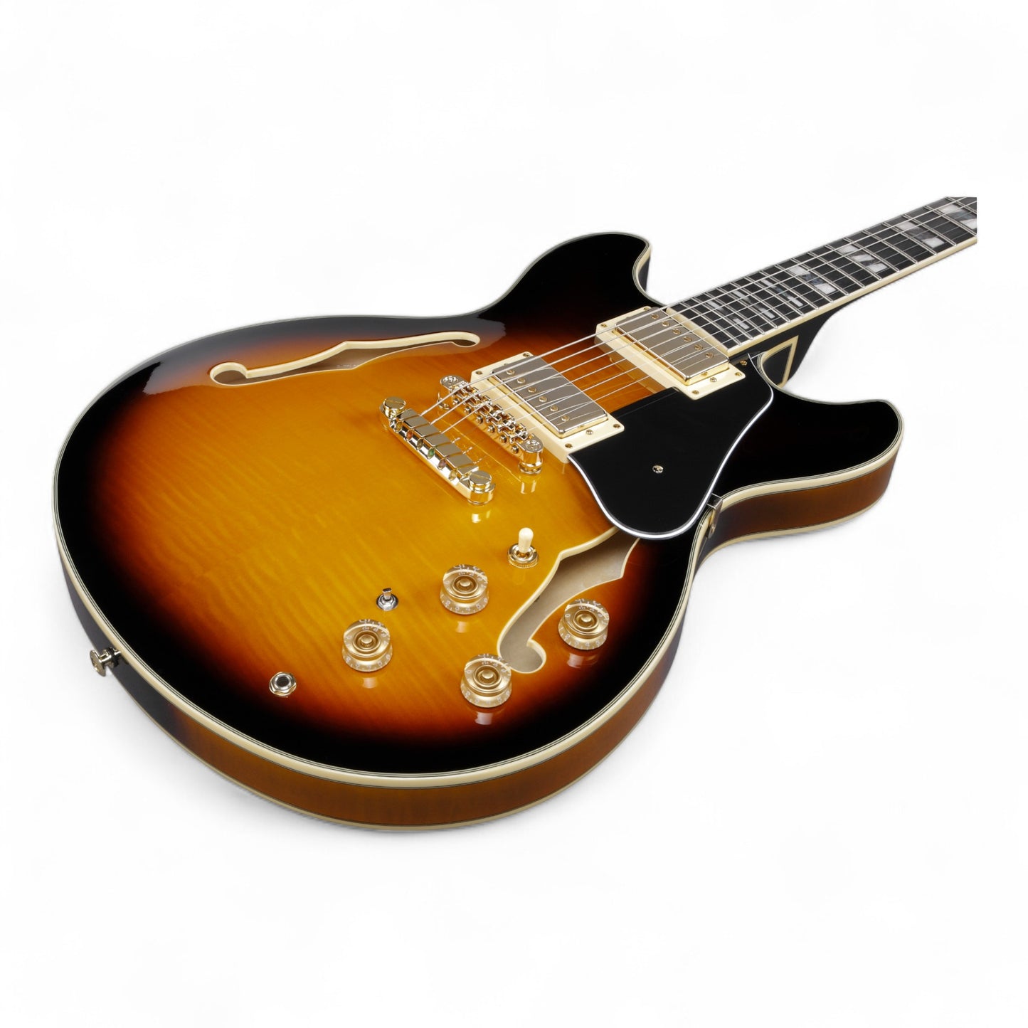 Ibanez JSM10 John Scofield Signature Semi-Hollowbody Guitar with Hardshell Case, Vintage Yellow Sunburst