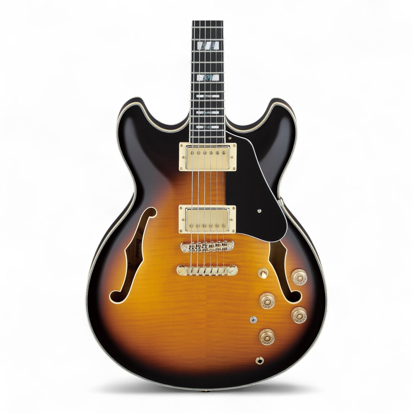 Ibanez JSM10 John Scofield Signature Semi-Hollowbody Guitar with Hardshell Case, Vintage Yellow Sunburst