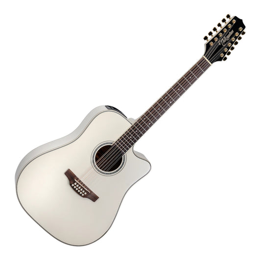Takamine GD37CE-12 Acoustic-Electric 12-String Guitar w/Gig Bag, Pearl White