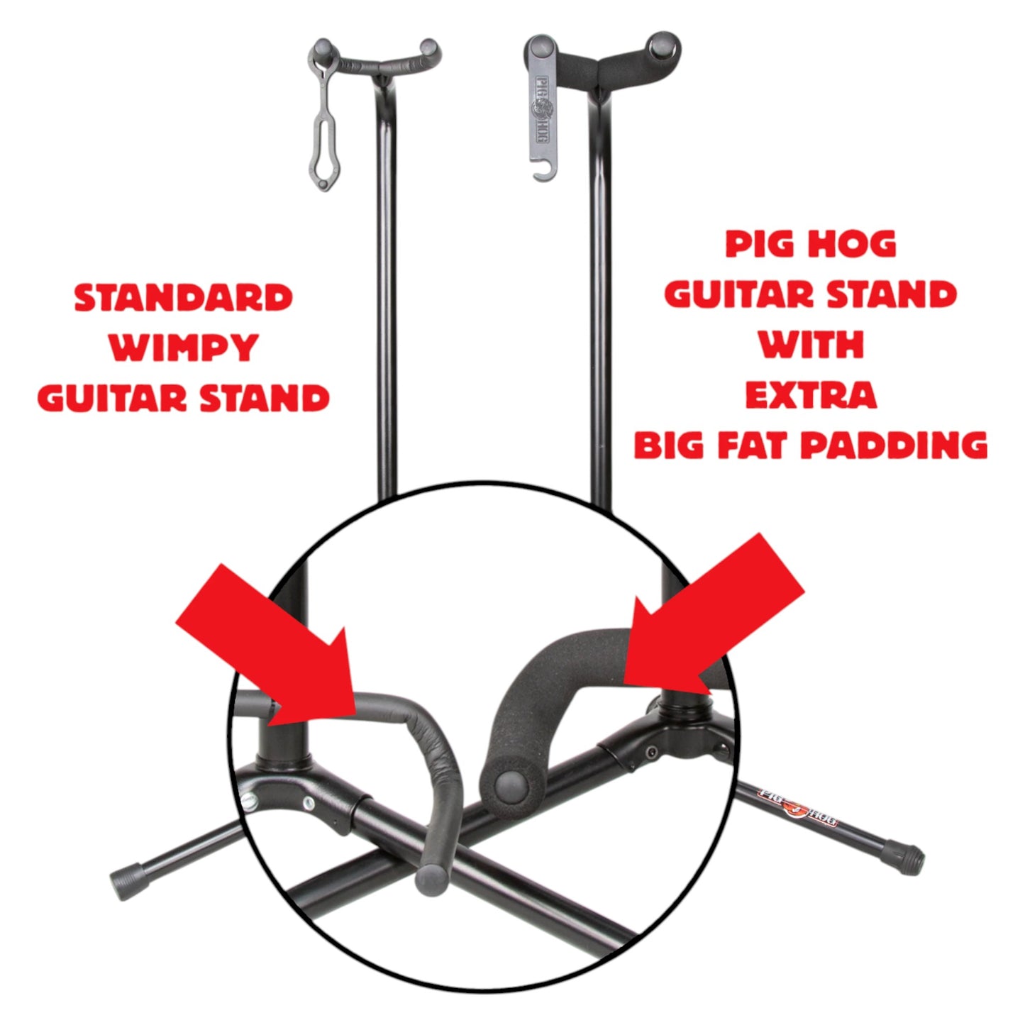 Pig Hog PHGS-BK Guitar Stand, Black
