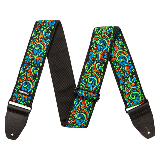 Dunlop JH27 Jimi Hendrix Blacklight Strap, Love Drops Blue